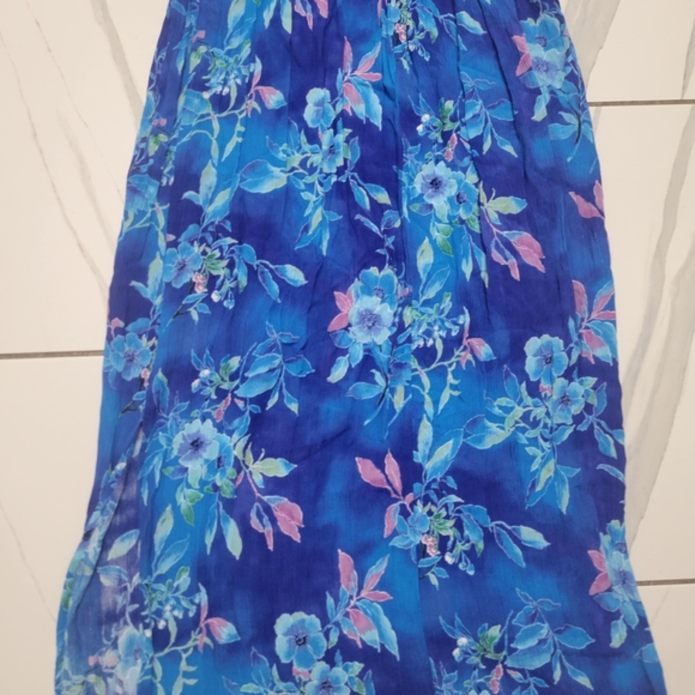 VIntage 90s Alfred Dunner AOP Vibrant Floral‎ Elastic Waist Flowy skirt cottage